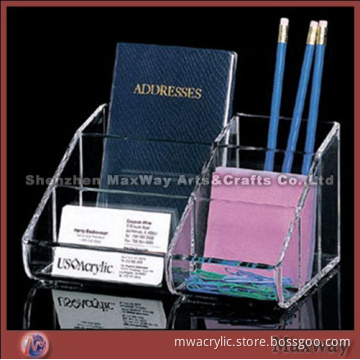 Acrylic transparent menu/card and pen holder which is very popular in home or office